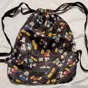 Mickey Mouse Drawstring Backpack Walt Disney World All Over Print Adjustable